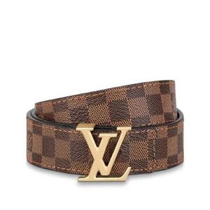Louis Vuitton Damier Ebene Belt with Gold Buckle